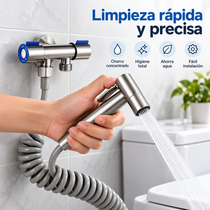 Ducha higiénica Higienix Pro en uso, limpieza rápida y precisa